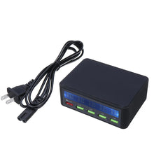Load image into Gallery viewer, AC100-240V Quick Charge QC3.0 Smart 5 Port USB Charger 5V 10A Power Adapter Lcd Display Station
