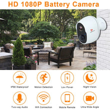Load image into Gallery viewer, 1080P Wireless Battery Powered IP CCTV Camera Outdoor Indoor Home Waterproof Security Rechargeable
