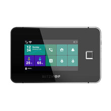 Load image into Gallery viewer, 4.3 Inch Fingerprint Unlock Touch Display Smart Alarm System Hub / 2 * Window & Door Sensors / 1 * Motion Detector / 2 * Remote Controllers - Black