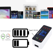 Load image into Gallery viewer, LCD Display USB Charger Quick Charger 3.0 USB 40W USB Type C Fast Charging Station