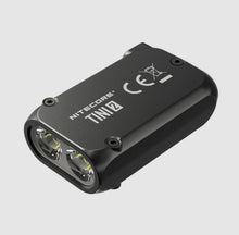 Load image into Gallery viewer, Mini LED Keychain Flashlight OLED Display USB Rechargeable