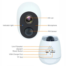 Load image into Gallery viewer, 1080P Wireless Battery Powered IP CCTV Camera Outdoor Indoor Home Waterproof Security Rechargeable