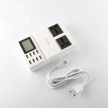 Load image into Gallery viewer, Smart LCD Display 8 USB Charging Ports Dual AC Ports Phone Holder Power Adapter Charging Station