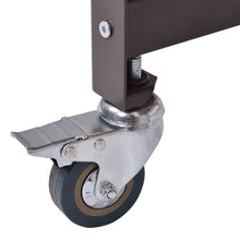 Load image into Gallery viewer, Mobile Steel Frame Laptop Computer Desk with Black Wood Top and Locking Casters
