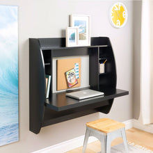 Load image into Gallery viewer, Modern Space Saving Wall Mounted Floating Laptop Desk in Black