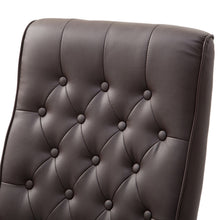 Load image into Gallery viewer, Brown Wooden Faux Leather Adjustable High Back Executive Home Office Chair