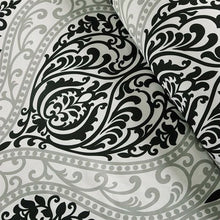 Load image into Gallery viewer, King size 5-Piece Damask White Black Comforter Set