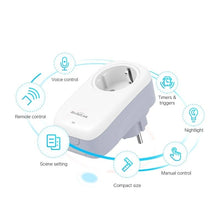 Load image into Gallery viewer, Smart WiFi Socket 16A EU Plug Remote Control Timer Adapter With Dimmable Night Light Works with Alexa Google Assistant