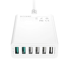 Load image into Gallery viewer, 60W 6-Port USB Charger Dual QC3.0 Desktop Charging Station Smart Charger US Plug Adapter