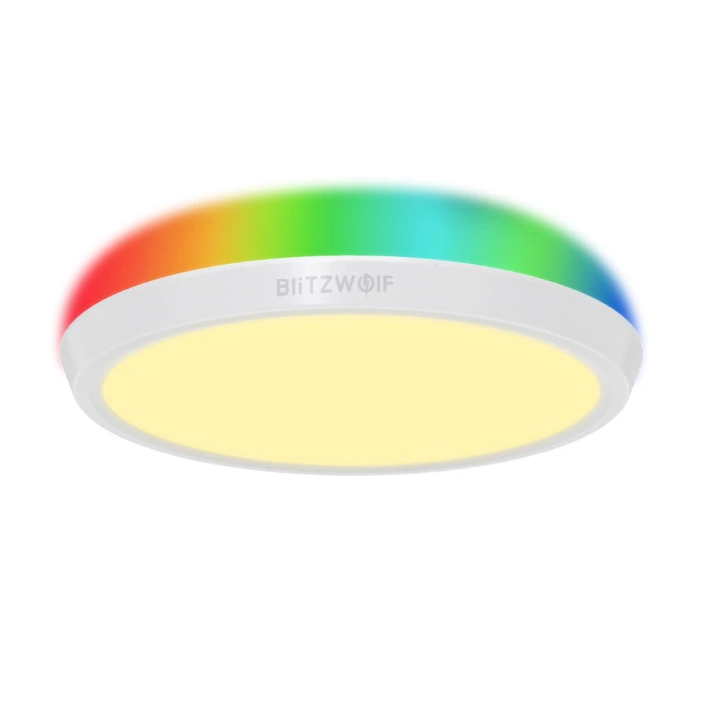 LED Smart Ceiling Light with Main Light and RGB Atmosphere Light 2700-6500K Adjustable Temperature APP Remote Control