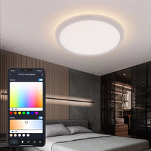 Load image into Gallery viewer, LED Smart Ceiling Light with Main Light and RGB Atmosphere Light 2700-6500K Adjustable Temperature APP Remote Control
