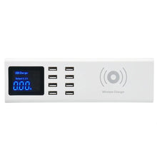Load image into Gallery viewer, Universal UK/US/EU 8 Port USB Charger Station With Wireless Charger For Tablet Cellphone
