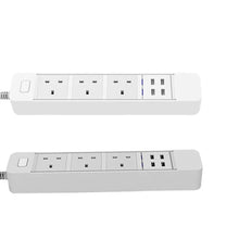 Load image into Gallery viewer, Smart WIFI APP Control Power Strip with 3 Outlets Plug 4 USB Fast Charging Socket App Control Work Power Outlet
