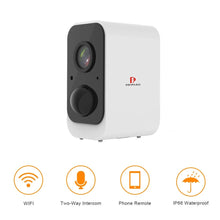 Load image into Gallery viewer, 1080P Wireless Battery Powered WiFi Camera Outdoor Security IP Camera Waterproof Rechargeable Battery Camera
