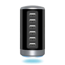 Load image into Gallery viewer, 6 Port Smart USB Charger Station Universal 100-240V 50/60HZ 0.15A DC 5V/6A
