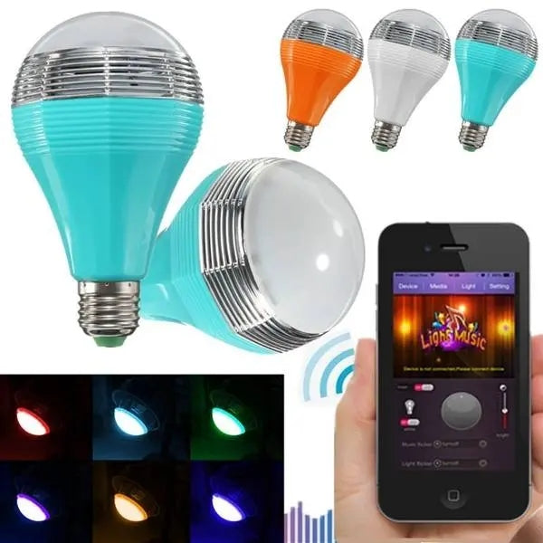 Wifi Control Music Smart Audio Speaker LED Multicolor Bulb Light Lamp AC 90-264V