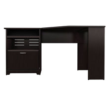 Load image into Gallery viewer, L-Shaped Corner Computer Desk with File Drawer in Espresso Wood Finish
