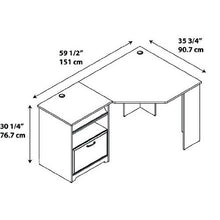 Load image into Gallery viewer, L-Shaped Corner Computer Desk with File Drawer in Espresso Wood Finish
