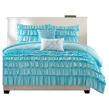 Load image into Gallery viewer, Light Blue Full/Queen 5-Piece Comforter Set w/ 2 Shams &amp; 2 Pillows
