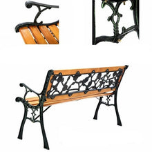 Load image into Gallery viewer, Flowers Outdoor Patio Park Cast Iron Garden Porch Chair Bench
