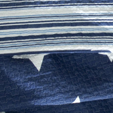 Load image into Gallery viewer, Full / Queen Navy Stars And Stripes At Night Quilt Coverlet Bedspread Set
