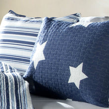 Load image into Gallery viewer, Full / Queen Navy Stars And Stripes At Night Quilt Coverlet Bedspread Set
