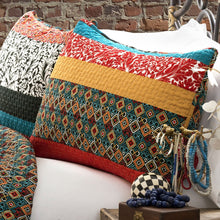 Load image into Gallery viewer, King size 3-Piece Quilt Set in Modern Colorful Stripe Geometric Floral Pattern
