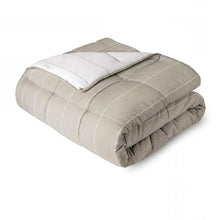 Load image into Gallery viewer, Queen 3 Piece Down Alternative Chambray Pin Striped Comforter Set Birch
