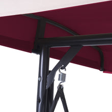 Load image into Gallery viewer, Red Burgundy Wine 3 Seat Cushioned Porch Patio Canopy Swing Chair
