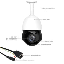 Load image into Gallery viewer, 1080P 30X Zoom POE 2.0MP PTZ Wired Home Security Cameras - US Plug

