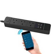 Load image into Gallery viewer, Smart WIFI APP Control Power Strip with 3 Outlets Plug 4 USB Fast Charging Socket App Control Work Power Outlet
